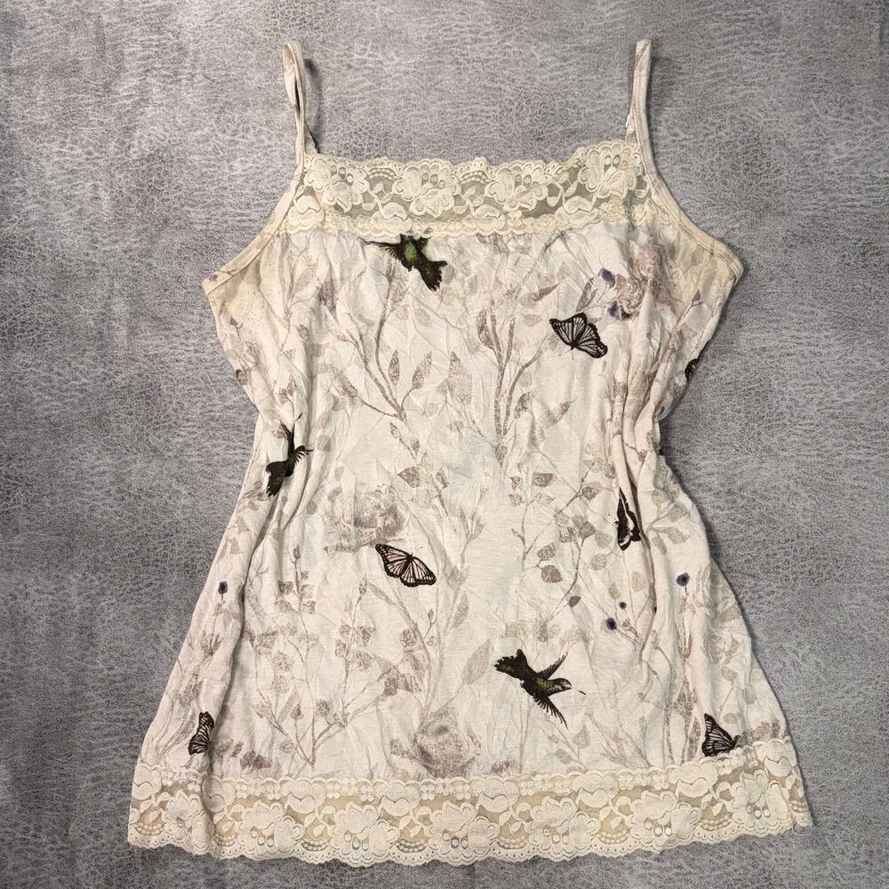 Cream Floral Lace Trim Cami